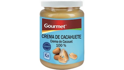 Crema de cacahuete de la marca Gourmet, en frasco de 500 gramos.