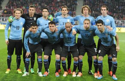 Formación de la selección uruguaya.