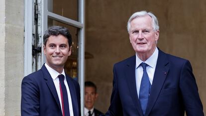 Michel Barnier y Gabriel Attal