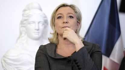 Marine Le Pen, en un mitin en Tarascon, el 22 de febrero.