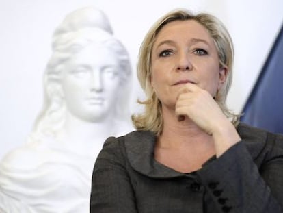 Marine Le Pen, en un mitin en Tarascon, el 22 de febrero.
