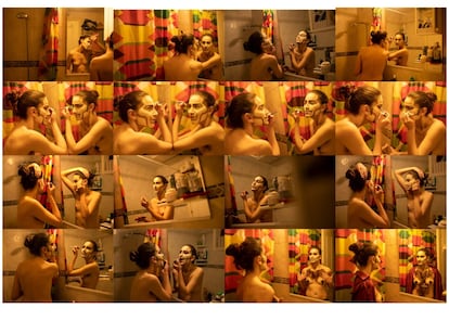 Un 'drag king' es una persona que se transforma para encarnar estereotipos asociados al género masculino. El mundo 'king' es menos visible que el 'queen', por lo tanto, es más complejo. Massalami también tarda tres horas en maquillarse, pero no para suavizar facciones, sino para marcarlas. No se quita pelo como ellas, lo añade: pinta con acuarelas y pincel cada uno de los pelos de las cejas, la barba y el bigote, y se pega lana marrón en el pecho.
