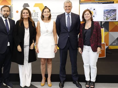 La ministra de Industria, Comercio y Turismo, Reyes Maroto, en la presentación del informe sobre Starlite.