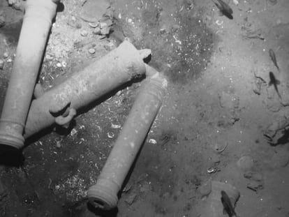 Cannon belonging to the ‘San José’ at the bottom of the sea.