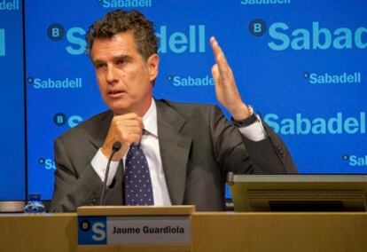 El consejero delegado, Jaume Guardiola, en la presentación de los resultados.