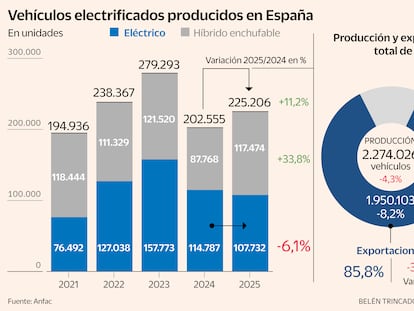 Vehículos electrificados producidos en España Gráfico