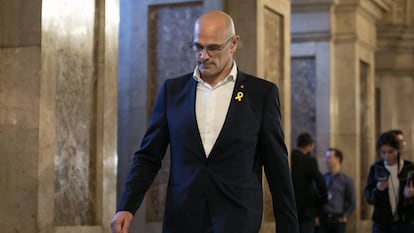 Raül Romeva, en el Parlament, en marzo de 2018.