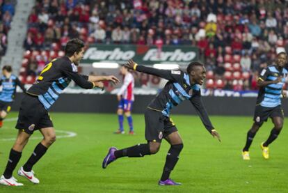 Thievy celebra su gol ante el Sporting.