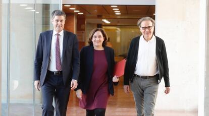 Lluís Gómez, Ada Colau i Joan Subirats.