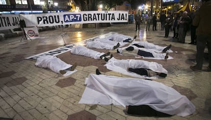 Protesta en Castellón para pedir la gratuidad de la AP-7.