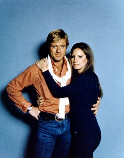 Robert Redford y Barbra Streisand durante el rodaje.