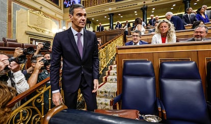 Pedro Sánchez, este miércoles en el Congreso.