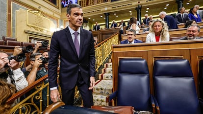 Pedro Sánchez, este miércoles en el Congreso.