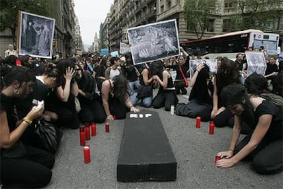Manifestación, el pasado día 5 en Barcelona, convocada por las facultades de Humanidades.