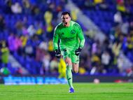 El guardameta Luis Ángel Malagón durante un partido con el Club América, en Ciudad de México.
