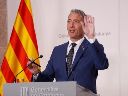 El consejero catalán de Educación, Josep Gonzàlez-Cambray, el pasado martes, en la rueda de prensa posterior al Consell Executiu.