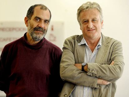 Guillermo Monteforte, a la izquierda, junto a Félix Zurita, durante su estancia en Bilbao.