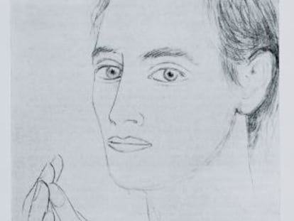 Dibujo de juan Ramírez a los 18 años, realizado por Gregorio Prieto