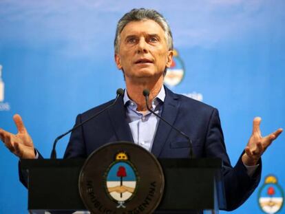 El presidente argentino, Mauricio Macri, en una comparecencia en la residencia oficial. 