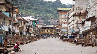 Calles de Freetown durante la epidemia de ébola.