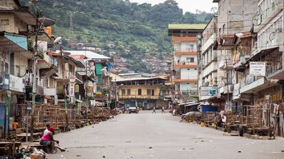 Calles de Freetown durante la epidemia de &eacute;bola.