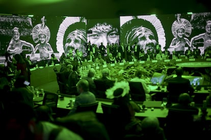 Sesión plenaria general de líderes en la Conferencia de las Naciones Unidas COP30, en Belém (Brasil), el 7 de noviembre.