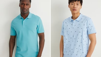 Detalle de dos de los modelos de polos para hombre que pueden encontrarse en esta selección. C&A.