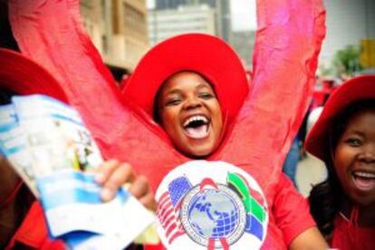 Celebración del Día de la Lucha contra el Sida en Johanesburgo (Sudáfrica).