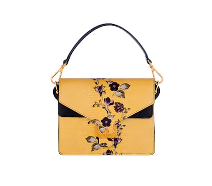 Bolso amarillo con flores estampadas de piel de Coccinelle (c.p.v)