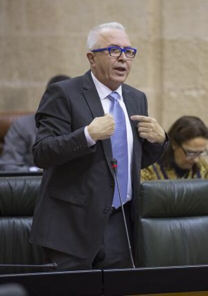 El consejero de Economía, en el Parlamento.