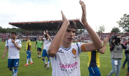 Vallejo celebra la victoria en semifinales ante el Girona.