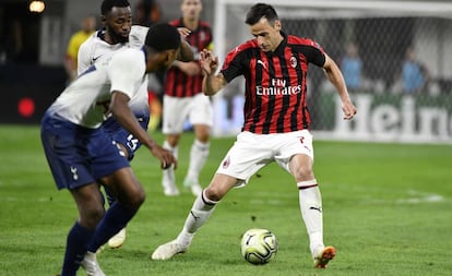 Kainic, durante un amistoso entre el Milan y el Tottenham disputado este verano.