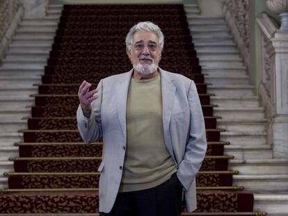 El tenor Plácido Domingo, durante la presentación del 50 aniversario de su debut en Liceo.