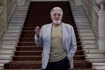 El tenor Plácido Domingo, durante la presentación del 50 aniversario de su debut en Liceo.