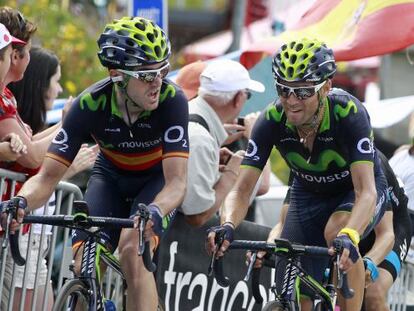 Ion Izagirre, junto a Alejandro Valverde en el ascenso de Pla d&#039;Adet.