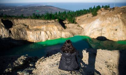 A pool containing mining residue at Monte Neme in Galicia.