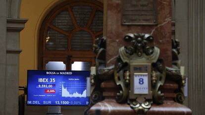La Bolsa de Madrid durante la sesión de este jueves.