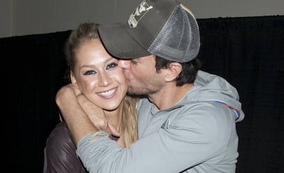 Anna Kournikova y Enrique Iglesias, en Miami (Florida), en 2010.