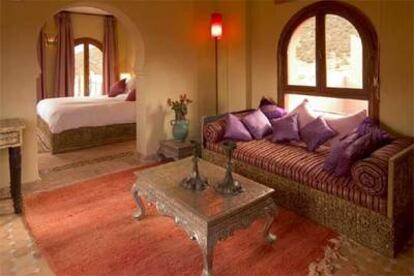 Interior del hotel Kasbah Tamadot, a 40 minutos de Marraquech (Marruecos).