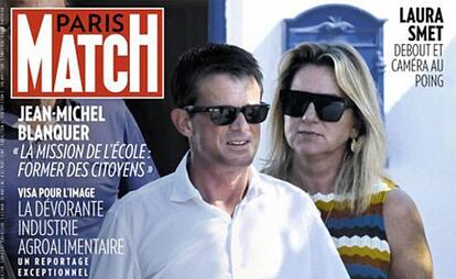 Manuel Valls y Susana Gallardo en portada de 'Paris Match'.