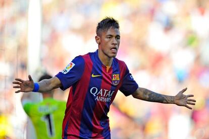 Neymar celebra el seu gol.