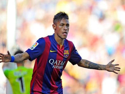 Neymar celebra el seu gol.