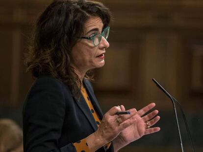 La Ministra de Hacienda María Jesús Montero, en el Congreso.