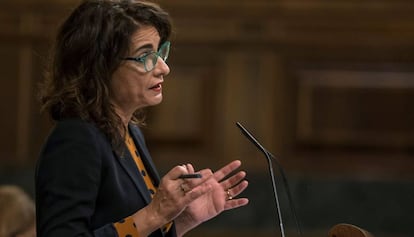 La Ministra de Hacienda María Jesús Montero, en el Congreso.