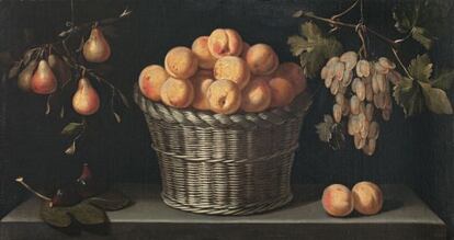 'Bodegón con cesta de frutas', de Juan van der Hamen. Hacia 1622-1623.