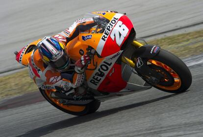 Dani Pedrosa del equipo Repsol Honda durante las pruebas de MotoGP en Sepang.