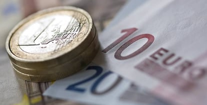 Monedas y billetes del euro, moneda utilizada por 19 de los 28 países de la Unión Europea. 