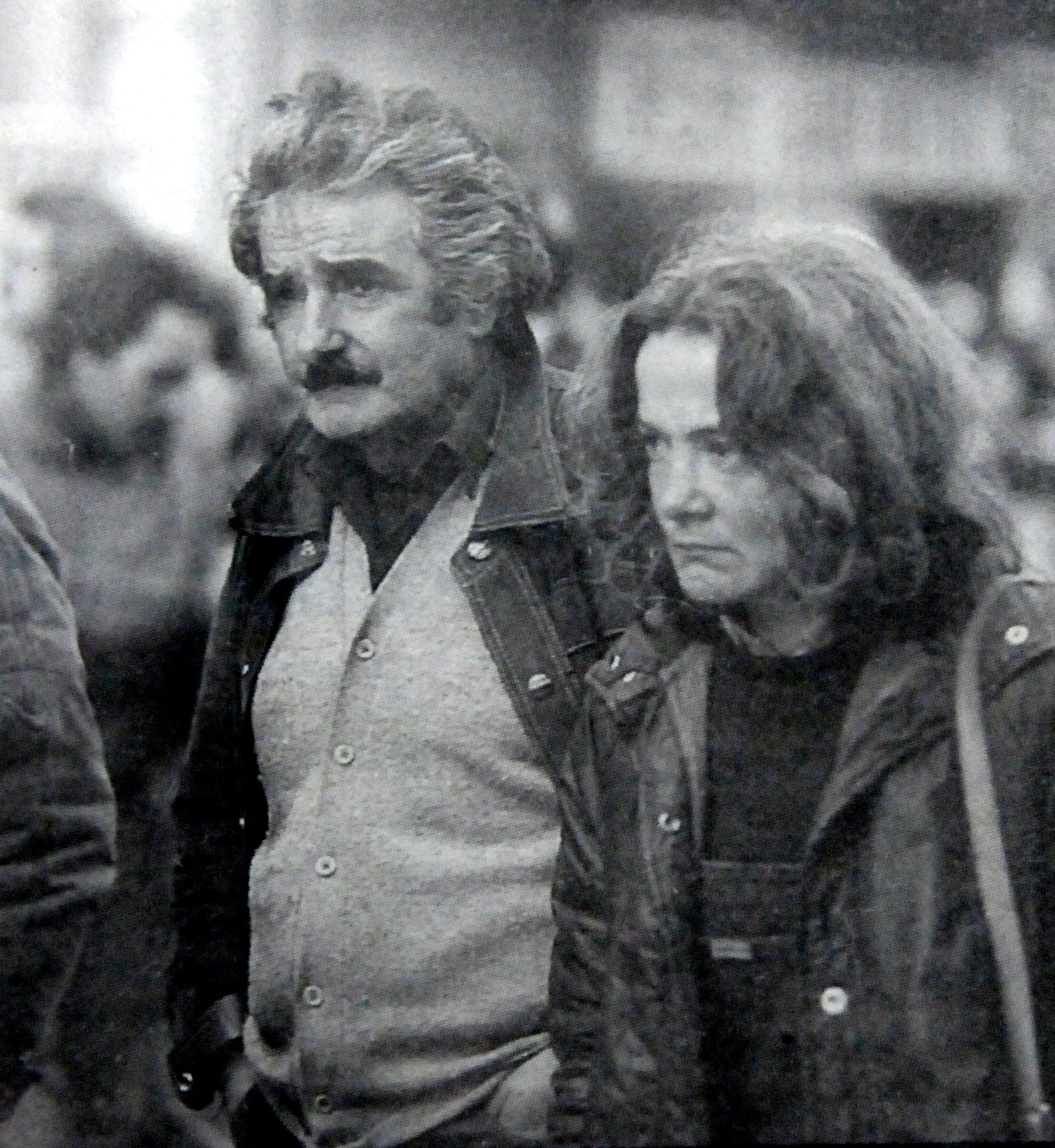 José Mujica y su esposa Lucía Topolansky durante el funeral de Raúl Sendic, el 7 de mayo de 1989.
