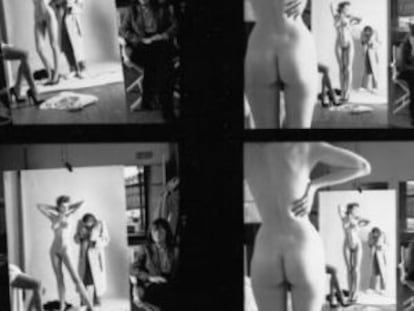 Helmut Newton fotografía a una modelo mientras le observa su esposa, Alice Springs.