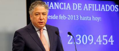 El secretario de Estado de Seguridad Social, Tomás Burgos, durante la presentación de los datos de paro y afiliación a la Seguridad Social correspondientes al mes de diciembre de 2017.